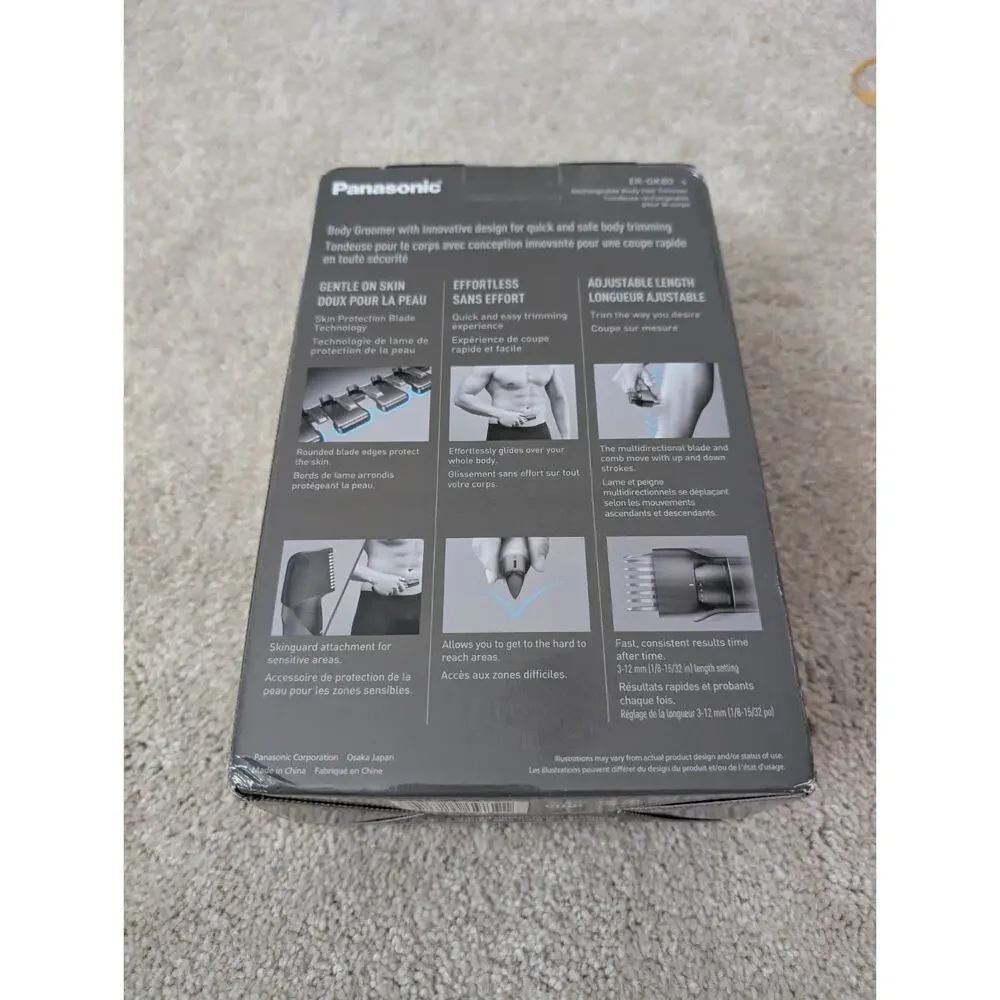 *NEW* Panasonic Body Groomer Wet/Dry Cordless Trimmer w/attachments (ER-GK80-S)